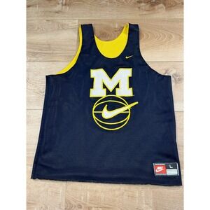 Nike 90's Michigan Wolverines Reversible Basketball Jersey Tank Top Mens Large
